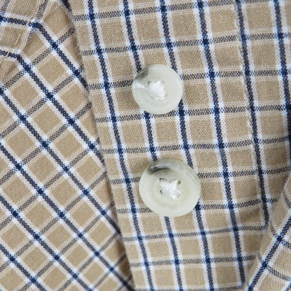 Wrangler* Men's Short Sleeve Button Down Curved Hem Pocket Plaid Shirt~ Large - Picture 13 of 14